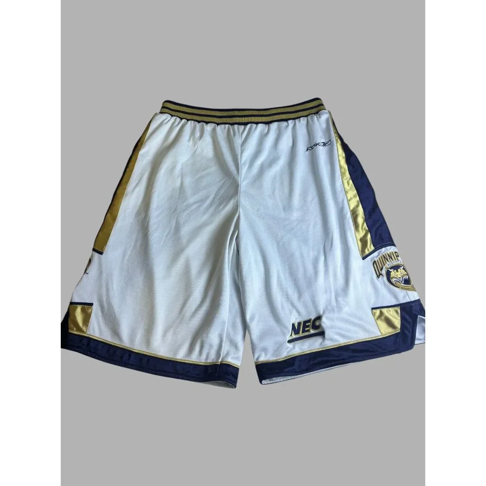 Reebok Quinnipiac Bobcats Basketball Shorts Men's Large White Navy Gold
